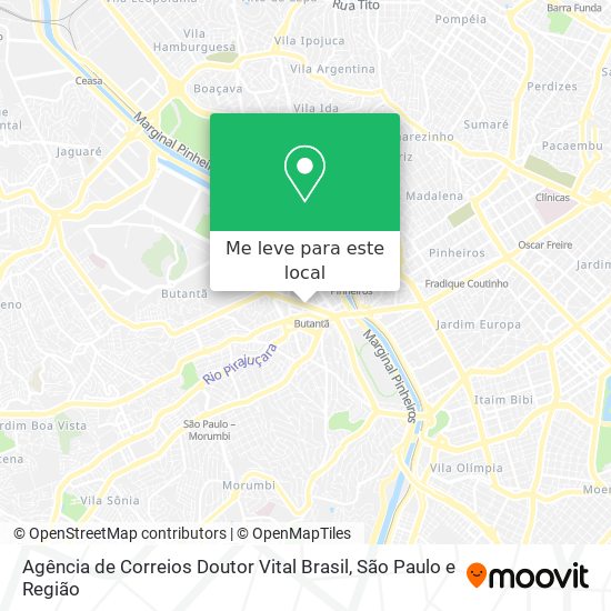 Agência de Correios Doutor Vital Brasil mapa