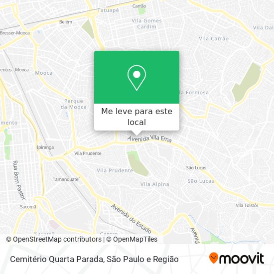 Cemitério Quarta Parada mapa