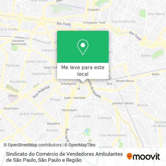 Sindicato do Comércio de Vendedores Ambulantes de São Paulo mapa
