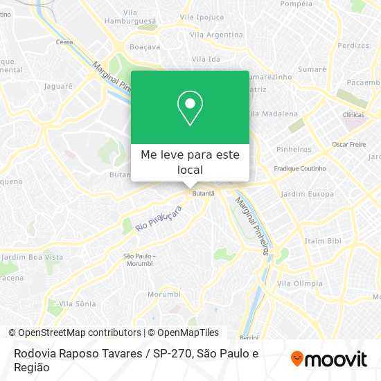 Rodovia Raposo Tavares / SP-270 mapa