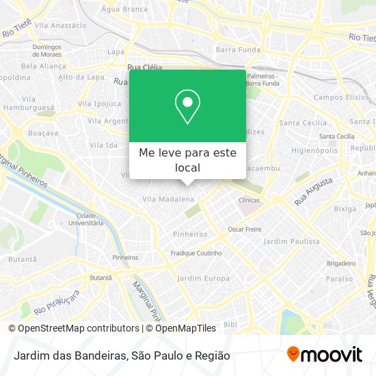 Jardim das Bandeiras mapa
