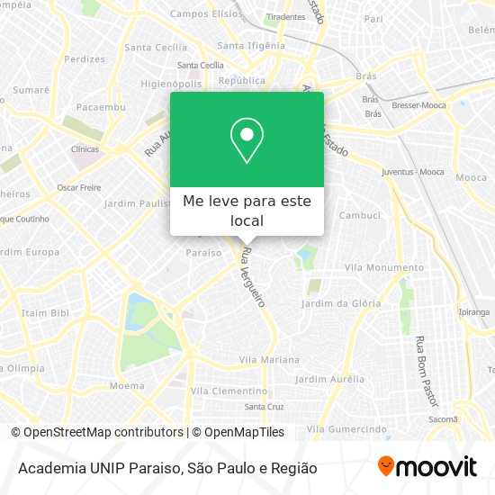 Academia UNIP Paraiso mapa