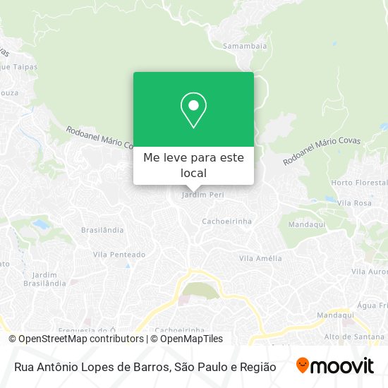Rua Antônio Lopes de Barros mapa