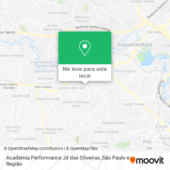 Academia Performance Jd das Oliveiras mapa