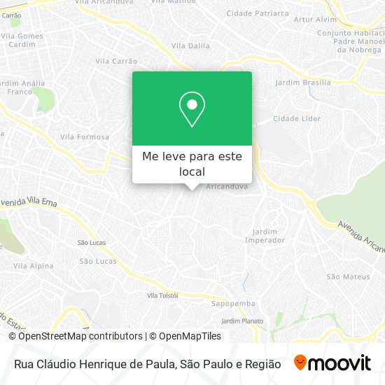 Rua Cláudio Henrique de Paula mapa