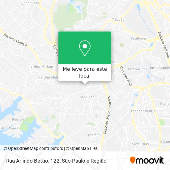 Rua Arlindo Bettio, 122 mapa