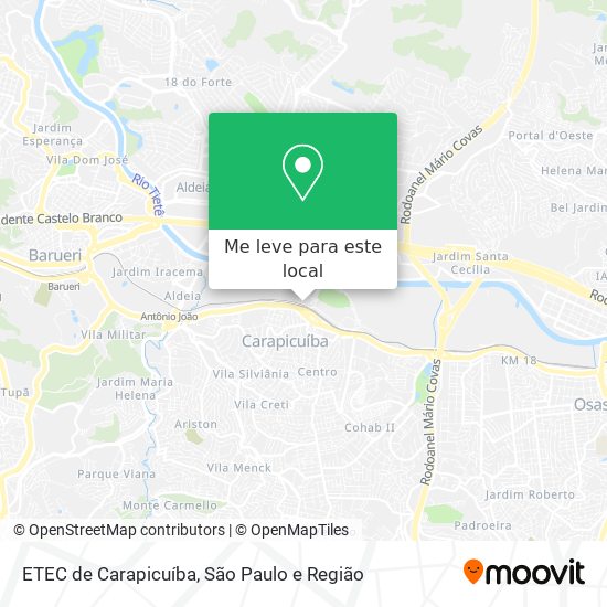 ETEC de Carapicuíba mapa