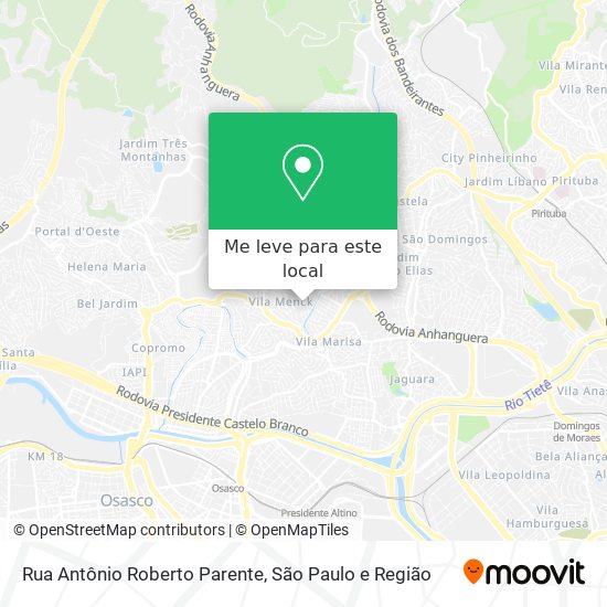 Rua Antônio Roberto Parente mapa