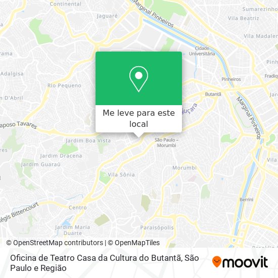 Oficina de Teatro Casa da Cultura do Butantã mapa