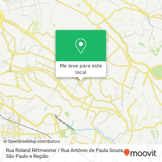 Rua Roland Rittmeister / Rua Antônio de Paula Souza mapa