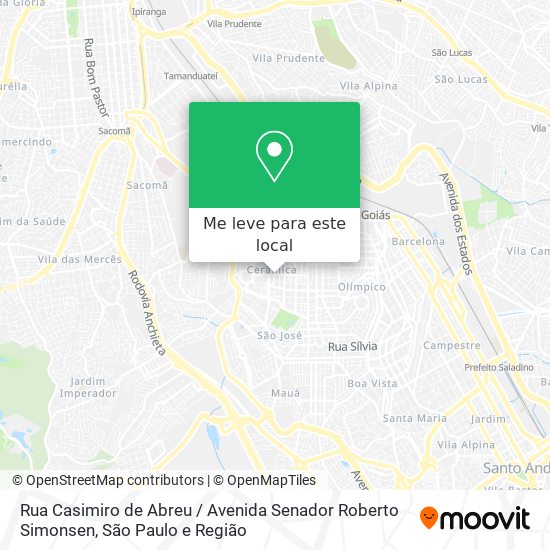 Rua Casimiro de Abreu / Avenida Senador Roberto Simonsen mapa