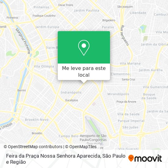 Feira da Praça Nossa Senhora Aparecida mapa