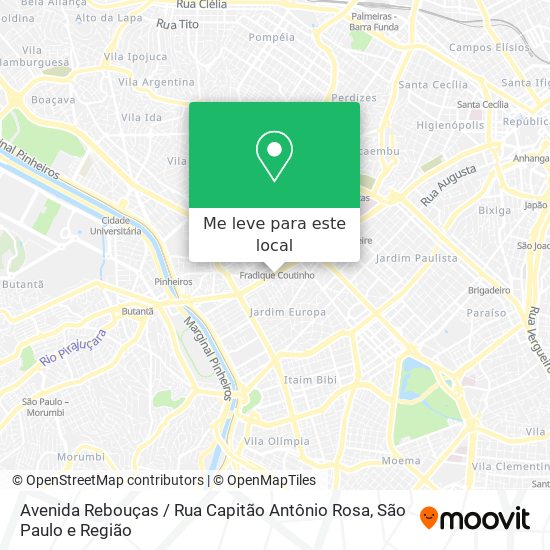 Avenida Rebouças / Rua Capitão Antônio Rosa mapa