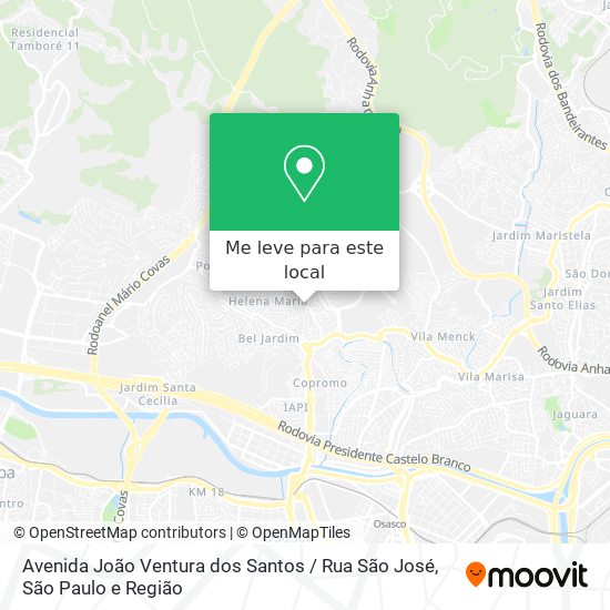 Avenida João Ventura dos Santos / Rua São José mapa