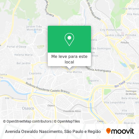 Avenida Oswaldo Nascimento mapa