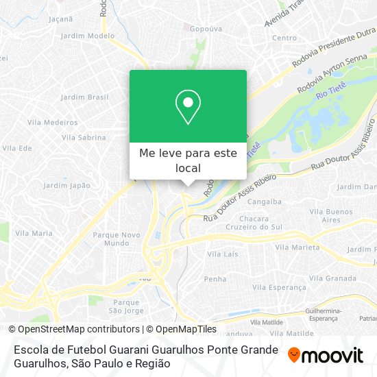Escola de Futebol Guarani Guarulhos Ponte Grande Guarulhos mapa