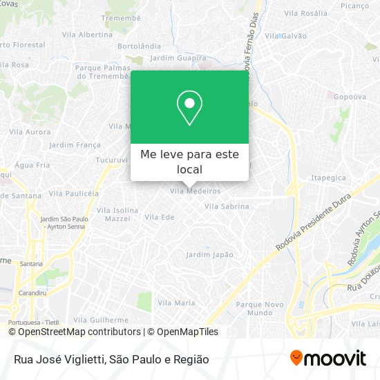Rua José Viglietti mapa