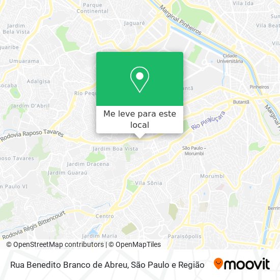 Rua Benedito Branco de Abreu mapa