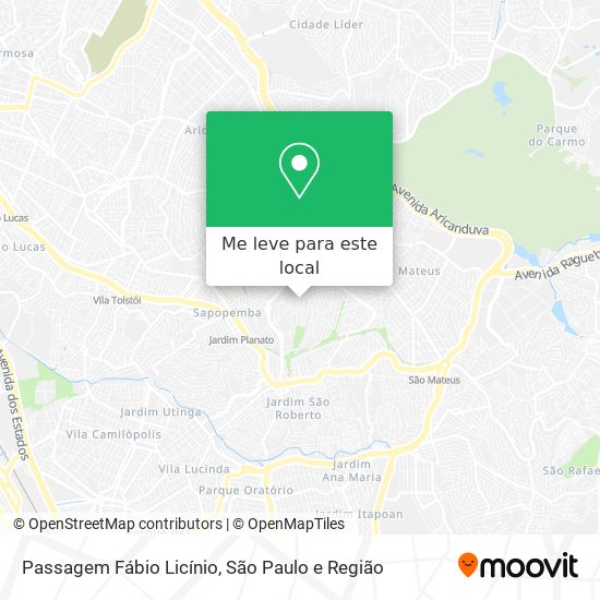 Passagem Fábio Licínio mapa