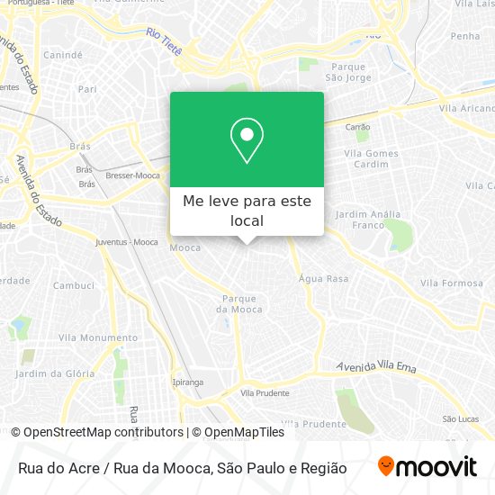 Rua do Acre / Rua da Mooca mapa