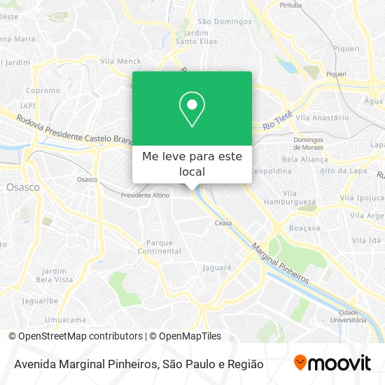 Avenida Marginal Pinheiros mapa