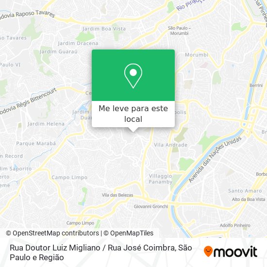 Rua Doutor Luiz Migliano / Rua José Coimbra mapa