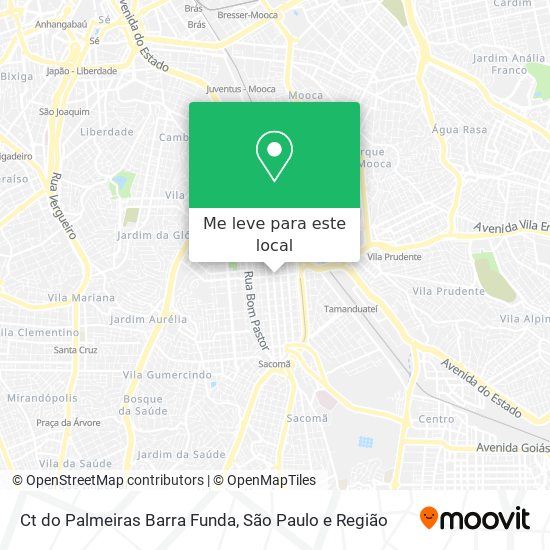 Ct do Palmeiras Barra Funda mapa