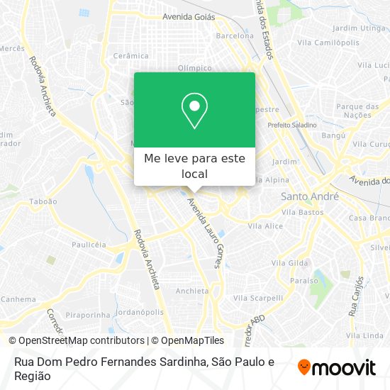 Rua Dom Pedro Fernandes Sardinha mapa