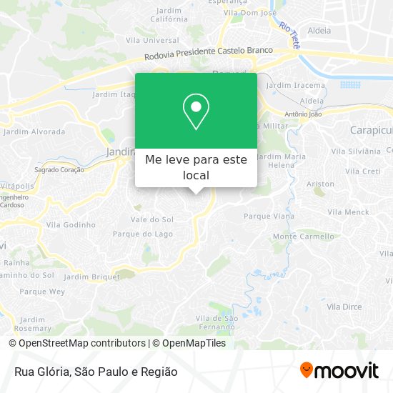 Rua Glória mapa