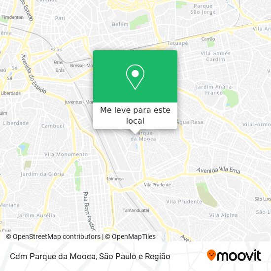 Cdm Parque da Mooca mapa