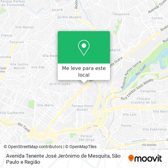 Avenida Tenente José Jerônimo de Mesquita mapa
