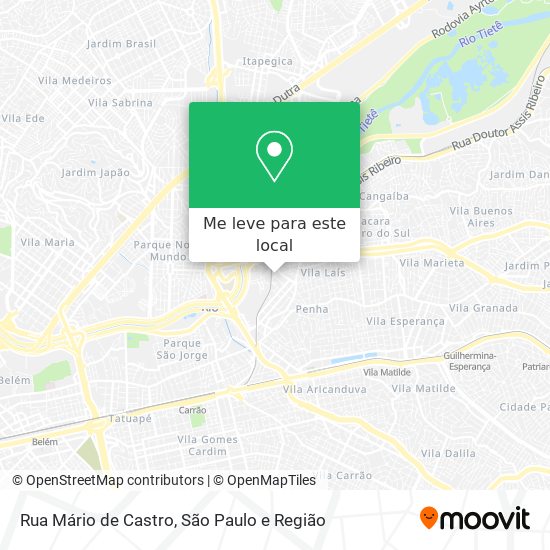 Rua Mário de Castro mapa