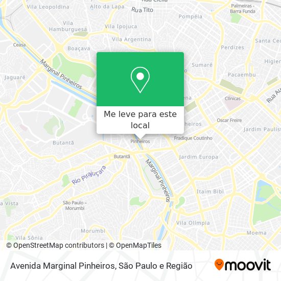 Avenida Marginal Pinheiros mapa