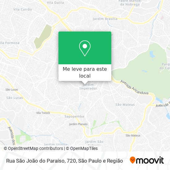Rua São João do Paraíso, 720 mapa