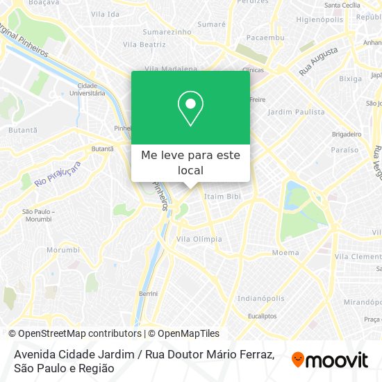 Avenida Cidade Jardim / Rua Doutor Mário Ferraz mapa