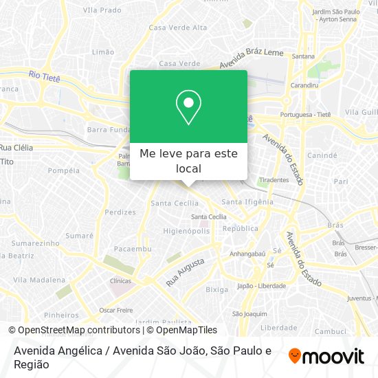 Avenida Angélica / Avenida São João mapa