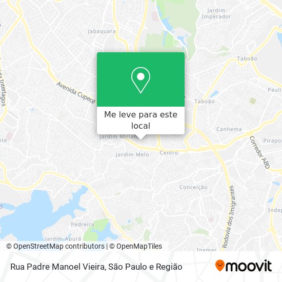 Rua Padre Manoel Vieira mapa