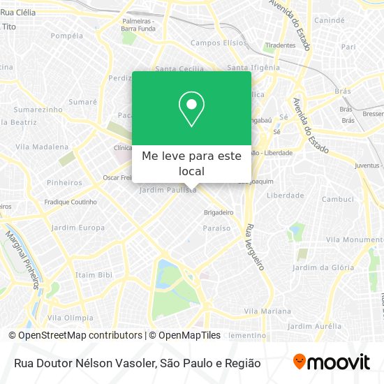 Rua Doutor Nélson Vasoler mapa