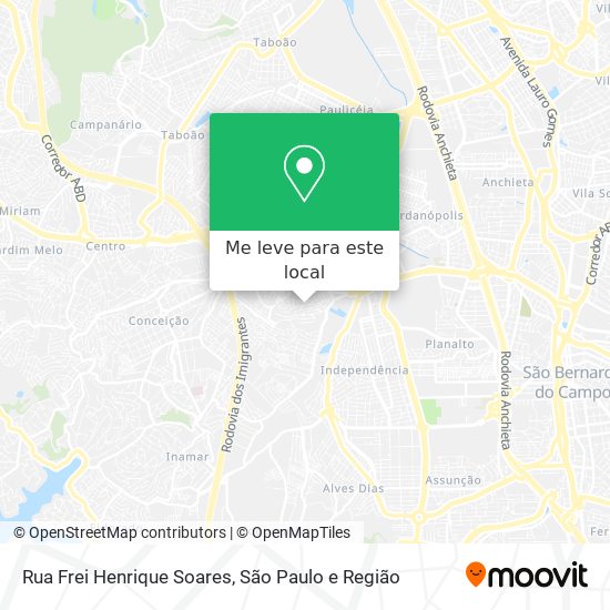 Rua Frei Henrique Soares mapa