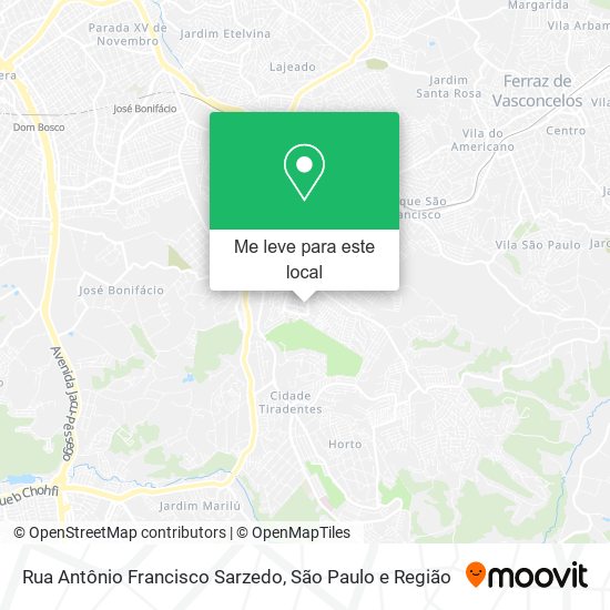 Rua Antônio Francisco Sarzedo mapa