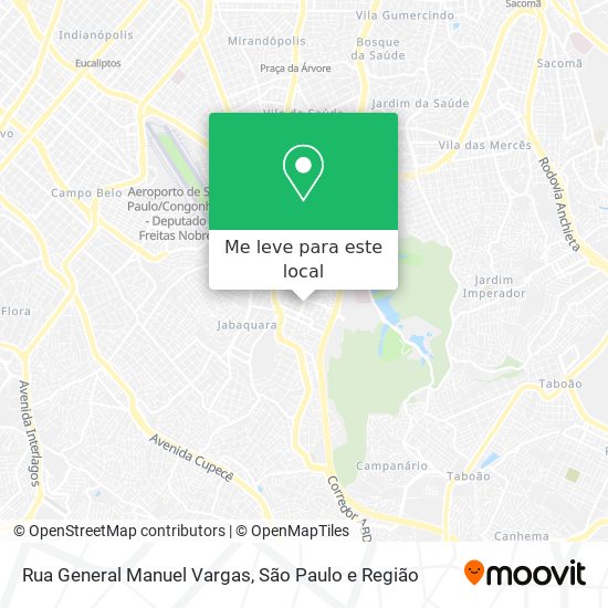 Rua General Manuel Vargas mapa