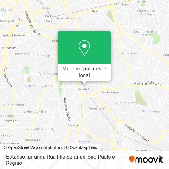 Estação Ipiranga-Rua Ilha Serigipe mapa