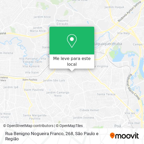 Rua Benigno Nogueira Franco, 268 mapa
