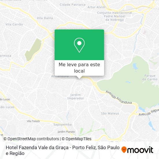 Hotel Fazenda Vale da Graça - Porto Feliz mapa