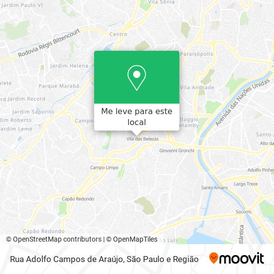 Rua Adolfo Campos de Araújo mapa