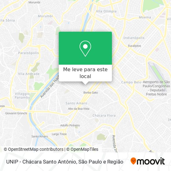 UNIP - Chácara Santo Antônio mapa