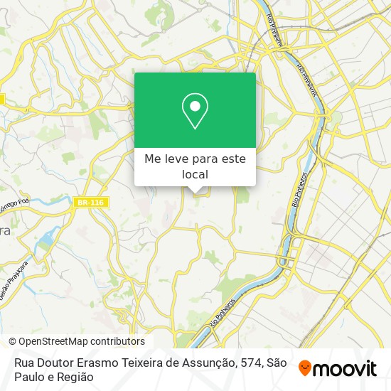Rua Doutor Erasmo Teixeira de Assunção, 574 mapa