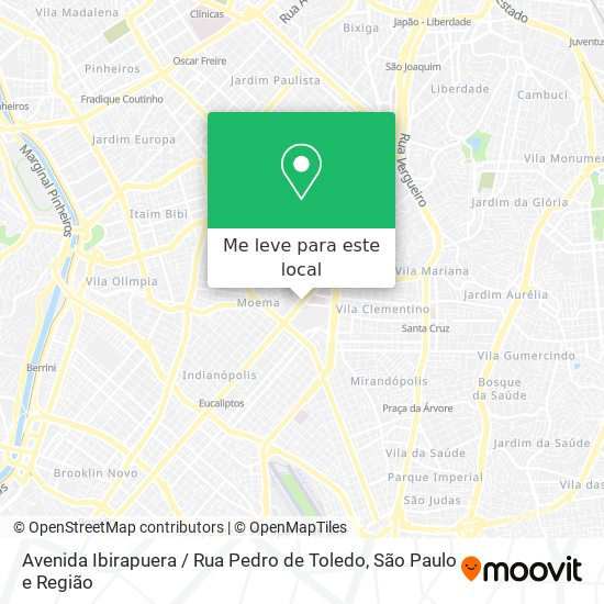 Avenida Ibirapuera / Rua Pedro de Toledo mapa