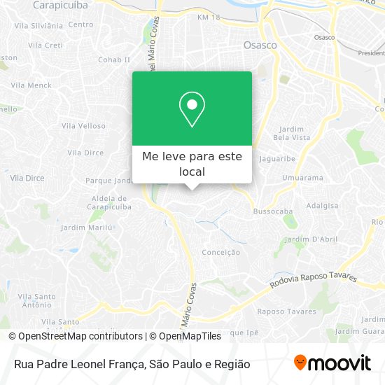 Rua Padre Leonel França mapa