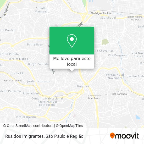 Rua dos Imigrantes mapa